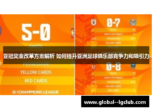 亚冠奖金改革方案解析 如何提升亚洲足球俱乐部竞争力和吸引力 亚冠奖金改革方案解析 如何提升亚洲足球俱乐部竞争力和吸引力